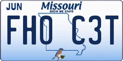 MO license plate FH0C3T