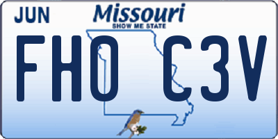 MO license plate FH0C3V