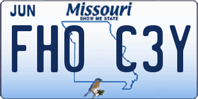 MO license plate FH0C3Y