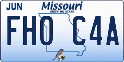 MO license plate FH0C4A