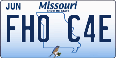 MO license plate FH0C4E