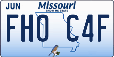 MO license plate FH0C4F