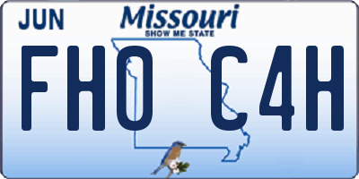 MO license plate FH0C4H