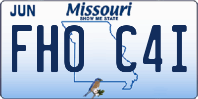 MO license plate FH0C4I