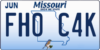 MO license plate FH0C4K
