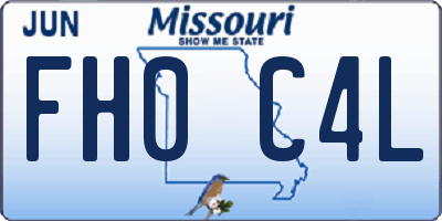 MO license plate FH0C4L