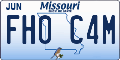MO license plate FH0C4M