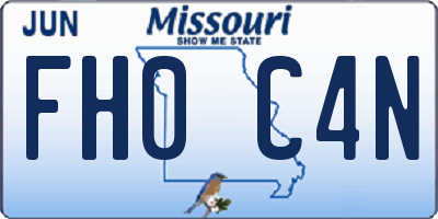 MO license plate FH0C4N