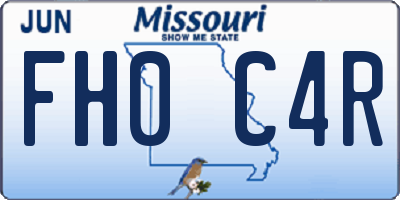 MO license plate FH0C4R