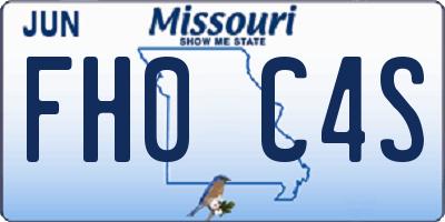 MO license plate FH0C4S