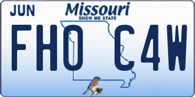MO license plate FH0C4W