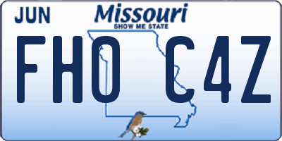 MO license plate FH0C4Z