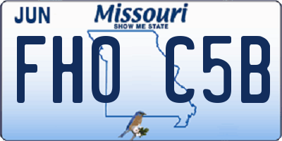 MO license plate FH0C5B