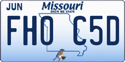 MO license plate FH0C5D