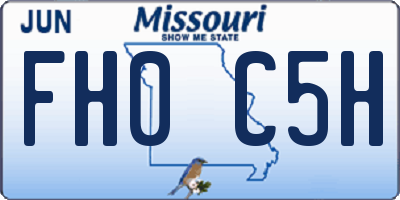 MO license plate FH0C5H