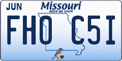 MO license plate FH0C5I