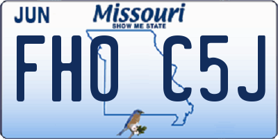 MO license plate FH0C5J