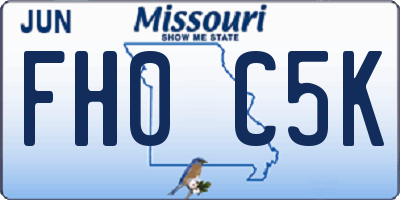 MO license plate FH0C5K