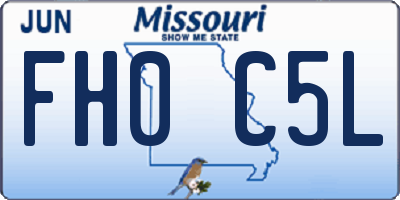 MO license plate FH0C5L