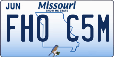 MO license plate FH0C5M