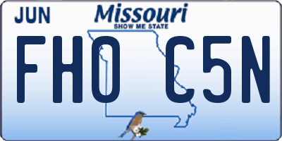 MO license plate FH0C5N