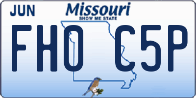 MO license plate FH0C5P