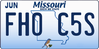 MO license plate FH0C5S