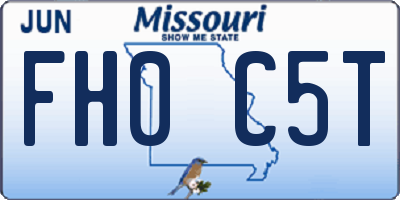 MO license plate FH0C5T
