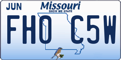 MO license plate FH0C5W