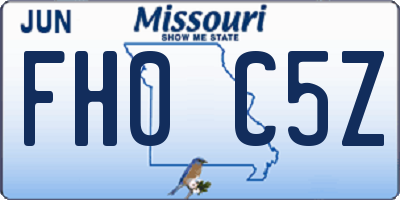 MO license plate FH0C5Z
