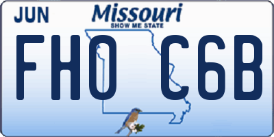 MO license plate FH0C6B