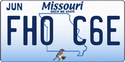 MO license plate FH0C6E