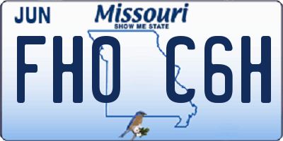 MO license plate FH0C6H