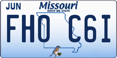 MO license plate FH0C6I
