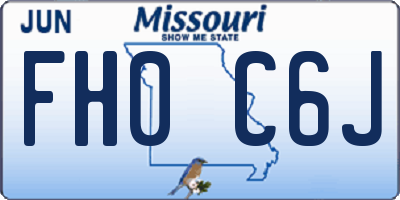 MO license plate FH0C6J