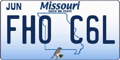 MO license plate FH0C6L