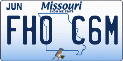 MO license plate FH0C6M