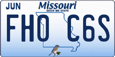 MO license plate FH0C6S