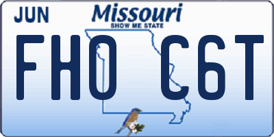 MO license plate FH0C6T