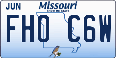 MO license plate FH0C6W