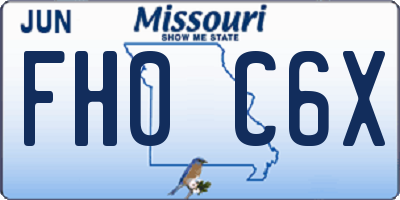 MO license plate FH0C6X