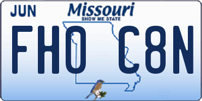 MO license plate FH0C8N