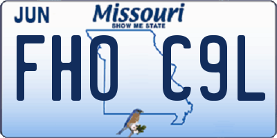 MO license plate FH0C9L