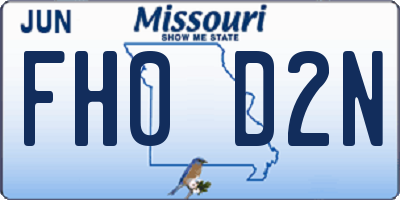 MO license plate FH0D2N