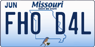 MO license plate FH0D4L