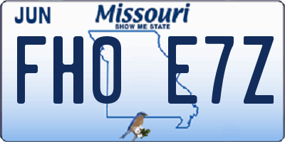 MO license plate FH0E7Z