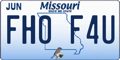 MO license plate FH0F4U