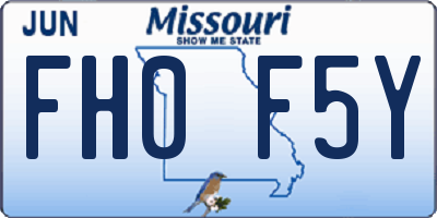 MO license plate FH0F5Y