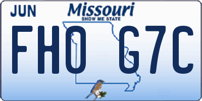 MO license plate FH0G7C