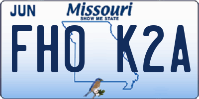 MO license plate FH0K2A